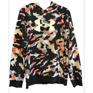 Under Armour Loose Fit Slip Over Hooded Sweatshirt Black & Gray Youth XL